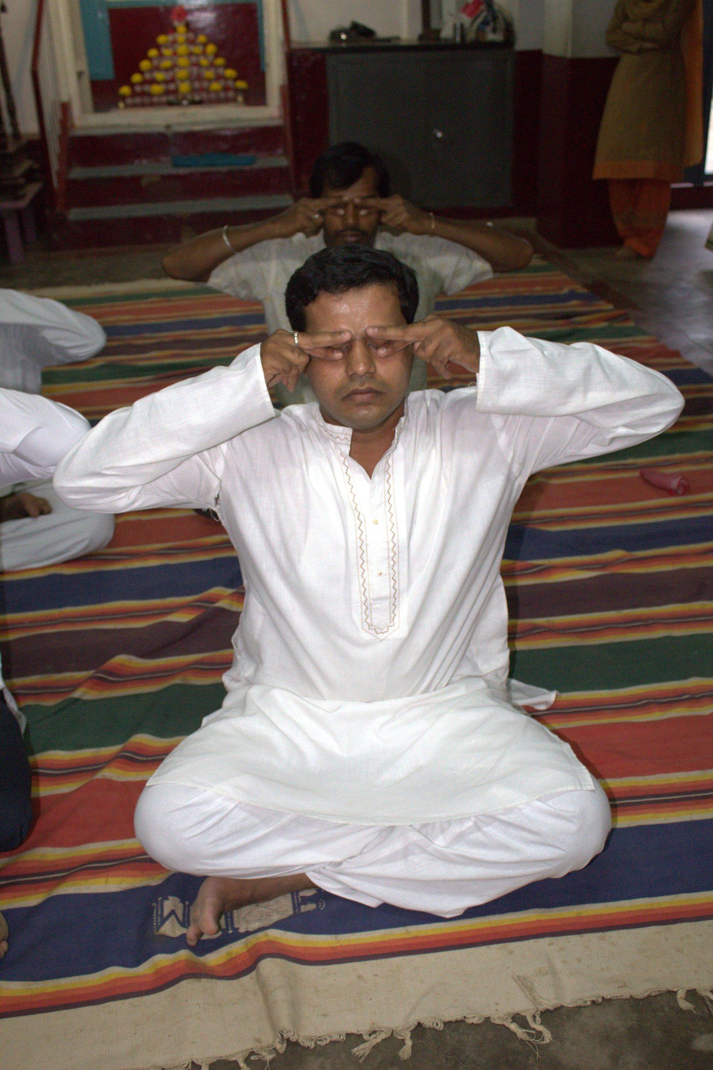 Sadhakas practicing Mudra